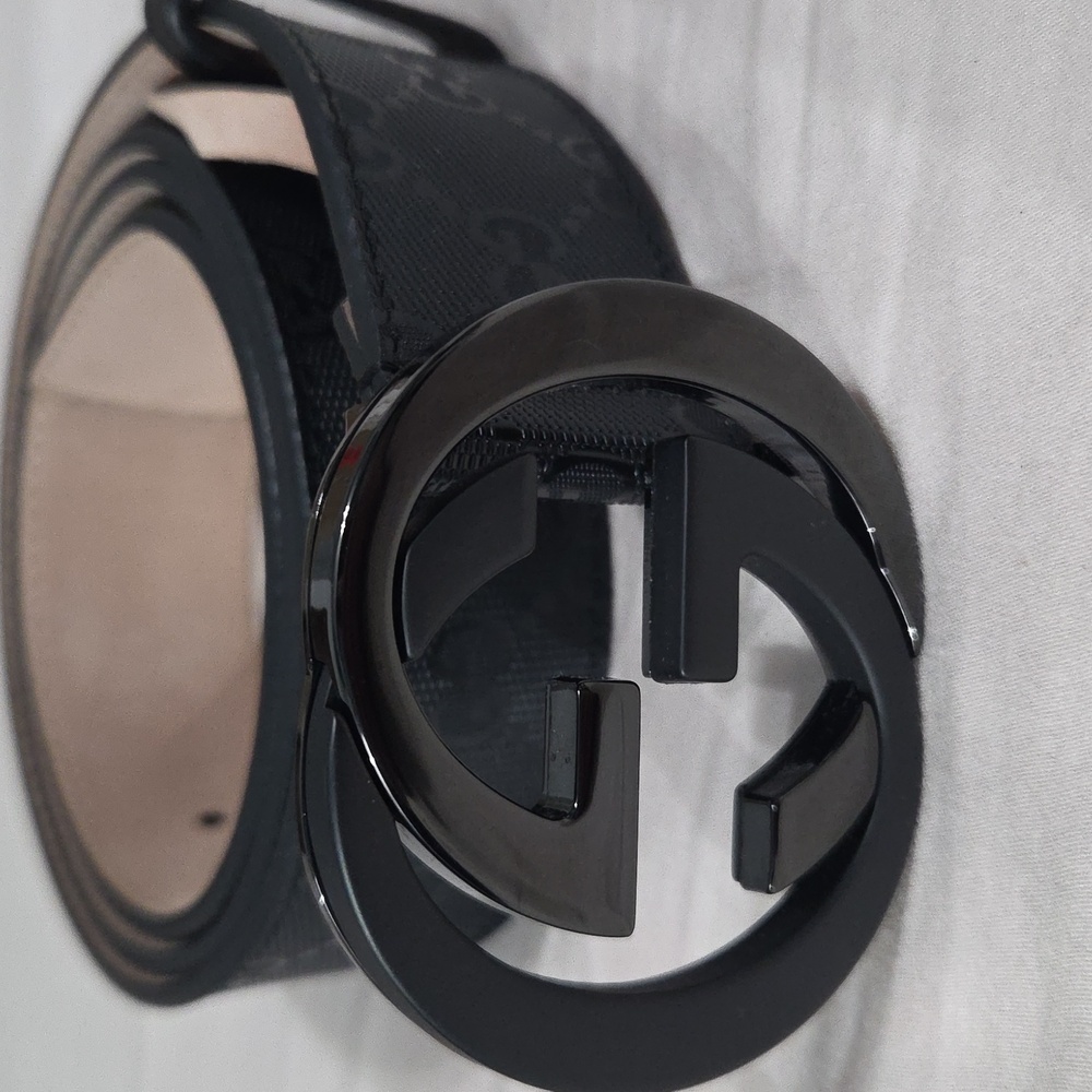 Gucci Black Imprime Monogram GG Belt - Picture 2 of 16